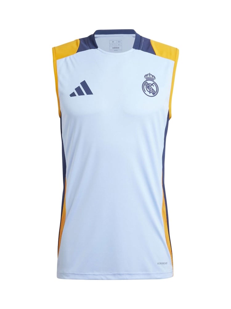 adidas Blue Real Madrid Training Sleeveless Jersey - Image 2 of 3
