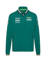 Fanatics Green F1 Aston Martin Aramco 2024 Team Quarter Zip Sweatshirt - Image 2 of 3