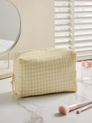 Lemon Print and Gingham Reversible Makeup Bag - Image 2 of 7