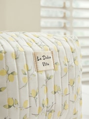 Lemon Print and Gingham Reversible Makeup Bag - Image 4 of 7
