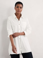 Seasalt Cornwall White Sea Lane Longline Shirt - Image 1 of 5