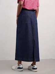 Seasalt Cornwall Blue Cherry, Strawberry Tree Midi Denim Skirt - Image 2 of 5