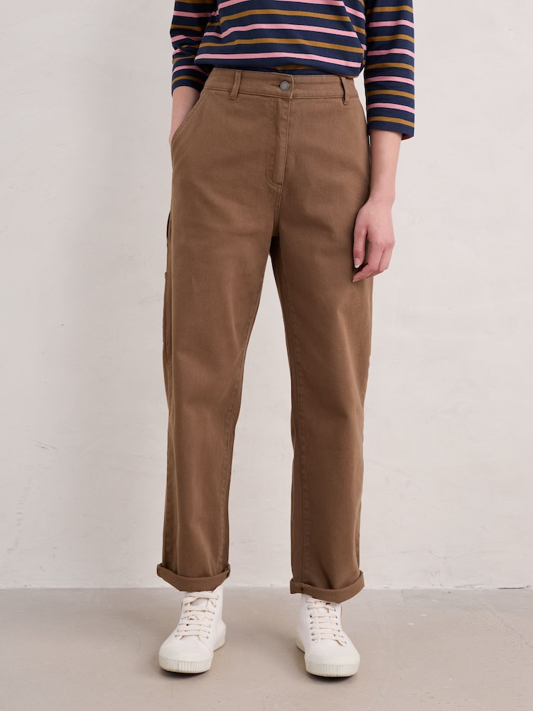 Seasalt Cornwall Brown Cliff Picnic Trousers - Image 1 of 5