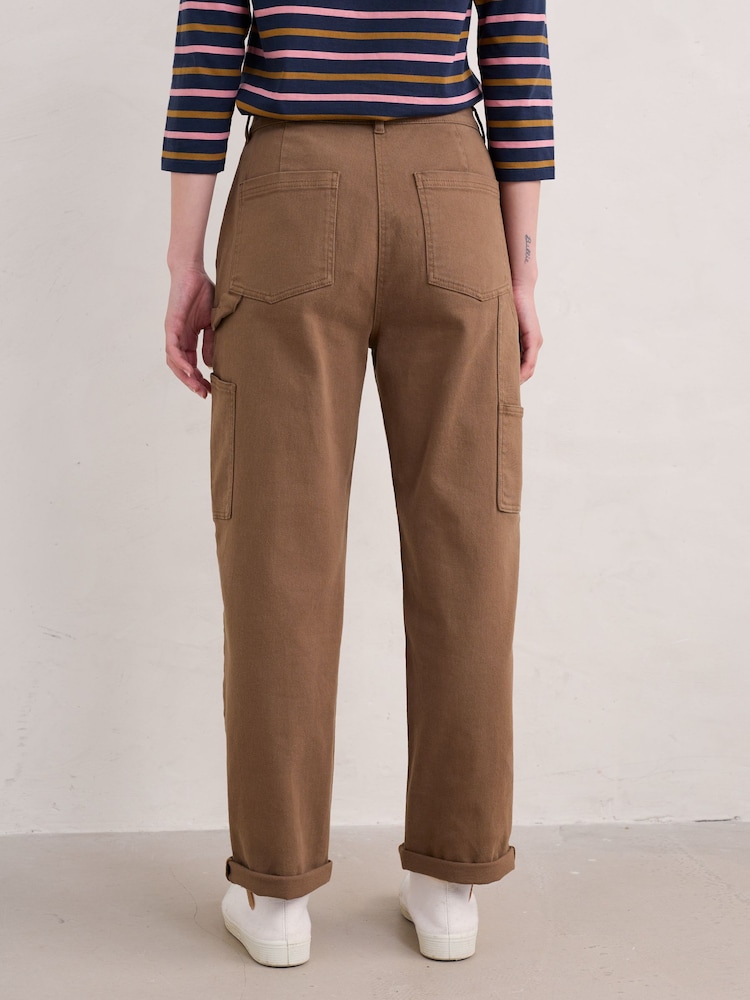 Seasalt Cornwall Brown Cliff Picnic Trousers - Image 2 of 5