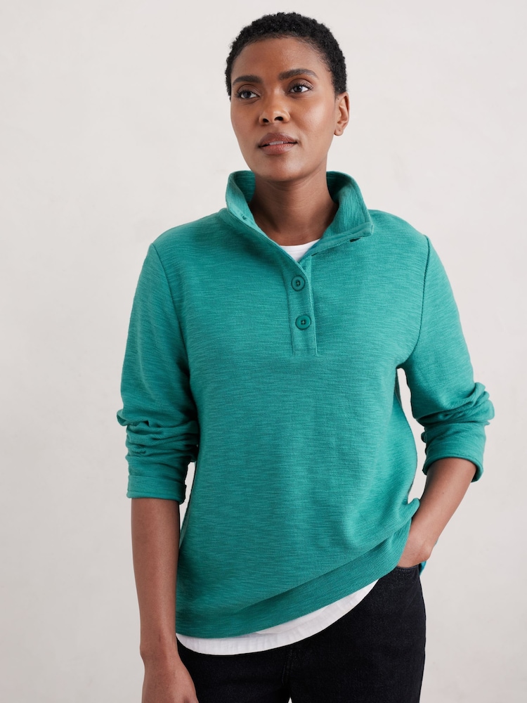 Seasalt Cornwall Blue Last Boat Sweatshirt - Image 1 of 5
