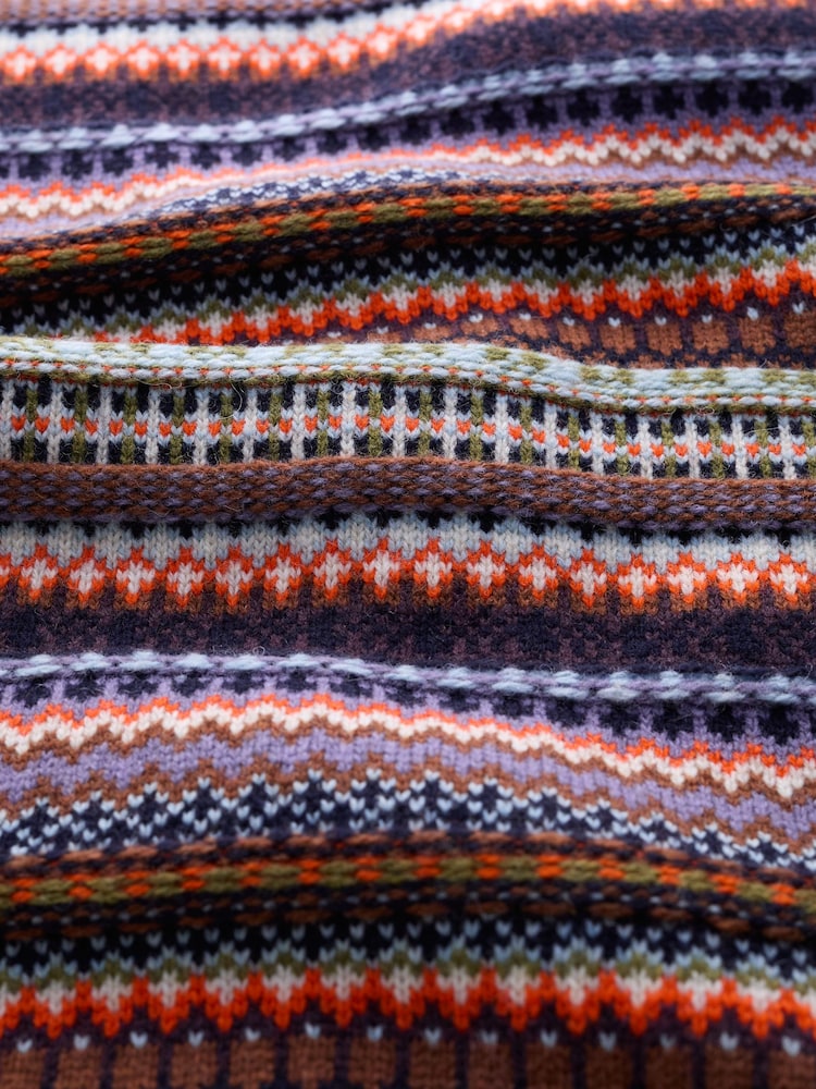 Seasalt Cornwall Purple Percella Cove Fair Isle Waistcoat Vest - Image 5 of 5