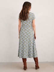 Seasalt Cornwall Green Wild Bouquet Jersey Midi Dress - Image 2 of 4