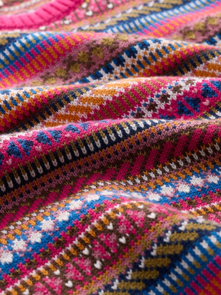 Seasalt Cornwall Pink Cove Cottage Fair Isle Knitted Vest - Image 5 of 5
