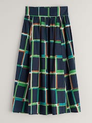 Seasalt Cornwall Blue Mevagissey Organic Cotton Midi Skirt - Image 4 of 5