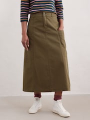 Seasalt Cornwall Green Atlantic Ivy Midi Skirt - Image 1 of 5