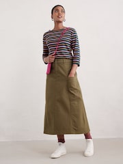 Seasalt Cornwall Green Atlantic Ivy Midi Skirt - Image 3 of 5