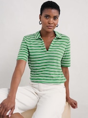 Seasalt Cornwall Green Owles Point Short Sleeve V-Neck Jersey T-Shirt - Image 2 of 5