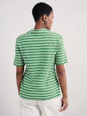 Seasalt Cornwall Green Owles Point Short Sleeve V-Neck Jersey T-Shirt - Image 3 of 5