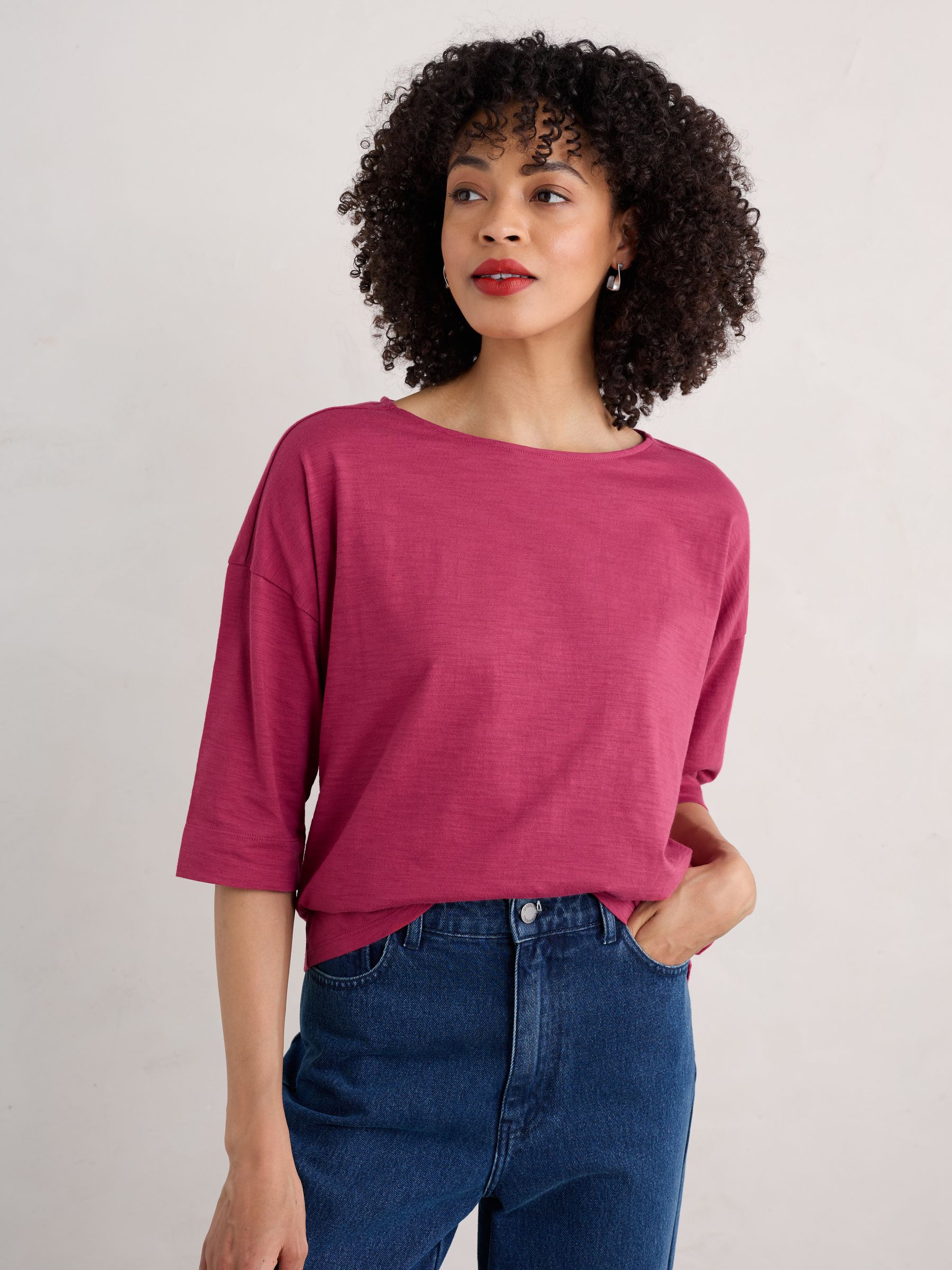 Buy Seasalt Cornwall Pink Tremayne Quay Jersey Top from the Next