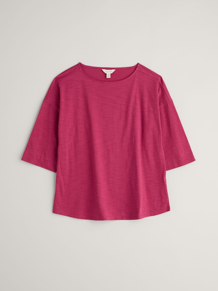 Seasalt Cornwall Pink Tremayne Quay Jersey Top - Image 3 of 3