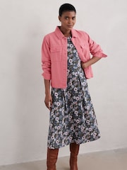 Seasalt Cornwall Blue Wild Bouquet Jersey Midi Dress - Image 1 of 4