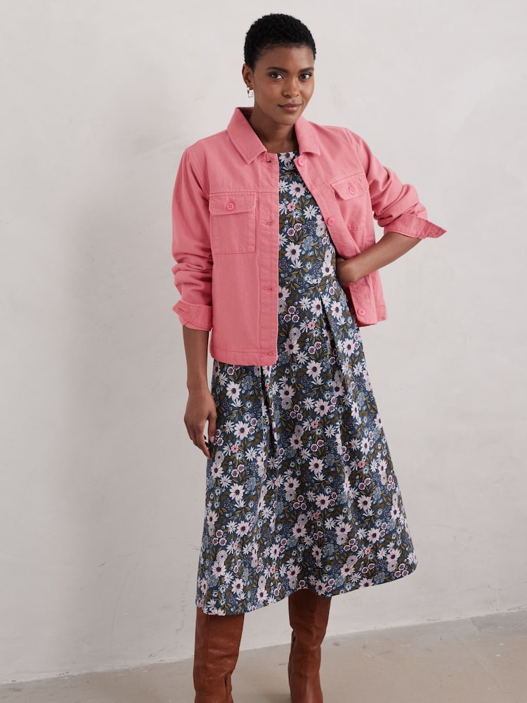 Seasalt Cornwall Blue Wild Bouquet Jersey Midi Dress - Image 1 of 4