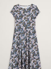 Seasalt Cornwall Blue Wild Bouquet Jersey Midi Dress - Image 4 of 4