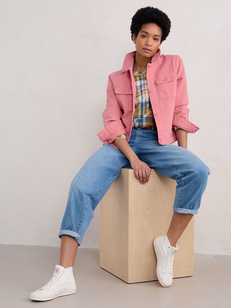 Seasalt Cornwall Pink Ballad Denim Jacket - Image 1 of 5 Seasalt Cornwall Pink Ballad Denim Jacket - Image 1 of 5