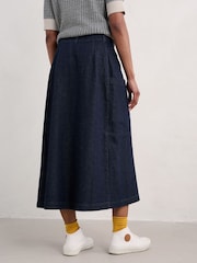 Seasalt Cornwall Blue Atlantic Ivy 100% Cotton Midi Skirt - Image 2 of 5