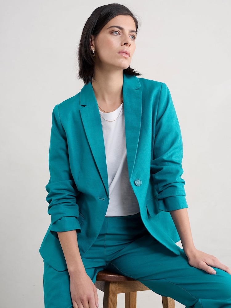 Albastru - Seasalt Cornwall Erica Lenjerie de pat Blend Blazer - Imaginea 1 din 5