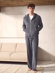 Dunkelblau - Frottee-Hoodie mit Reissverschluss - Image 2 of 7