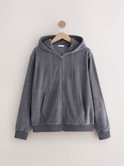 Dunkelblau - Frottee-Hoodie mit Reissverschluss - Image 5 of 7