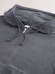 Dunkelblau - Frottee-Hoodie mit Reissverschluss - Image 7 of 7