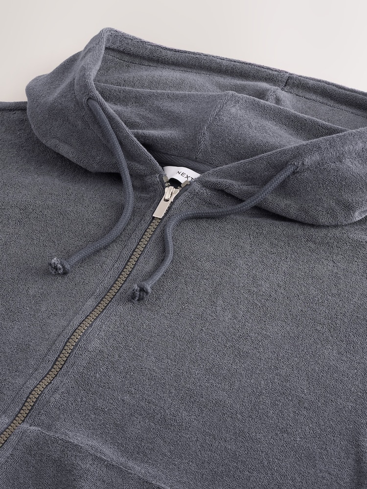 Dunkelblau - Frottee-Hoodie mit Reissverschluss - Image 7 of 7