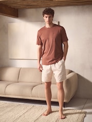 Patterned Rust Brown Woven Short Pyjamas Set 2 Pack - Image 2 of 15