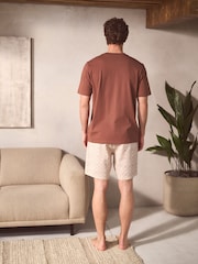 Patterned Rust Brown Woven Short Pyjamas Set 2 Pack - Image 3 of 15