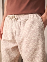 Patterned Rust Brown Woven Short Pyjamas Set 2 Pack - Image 6 of 15