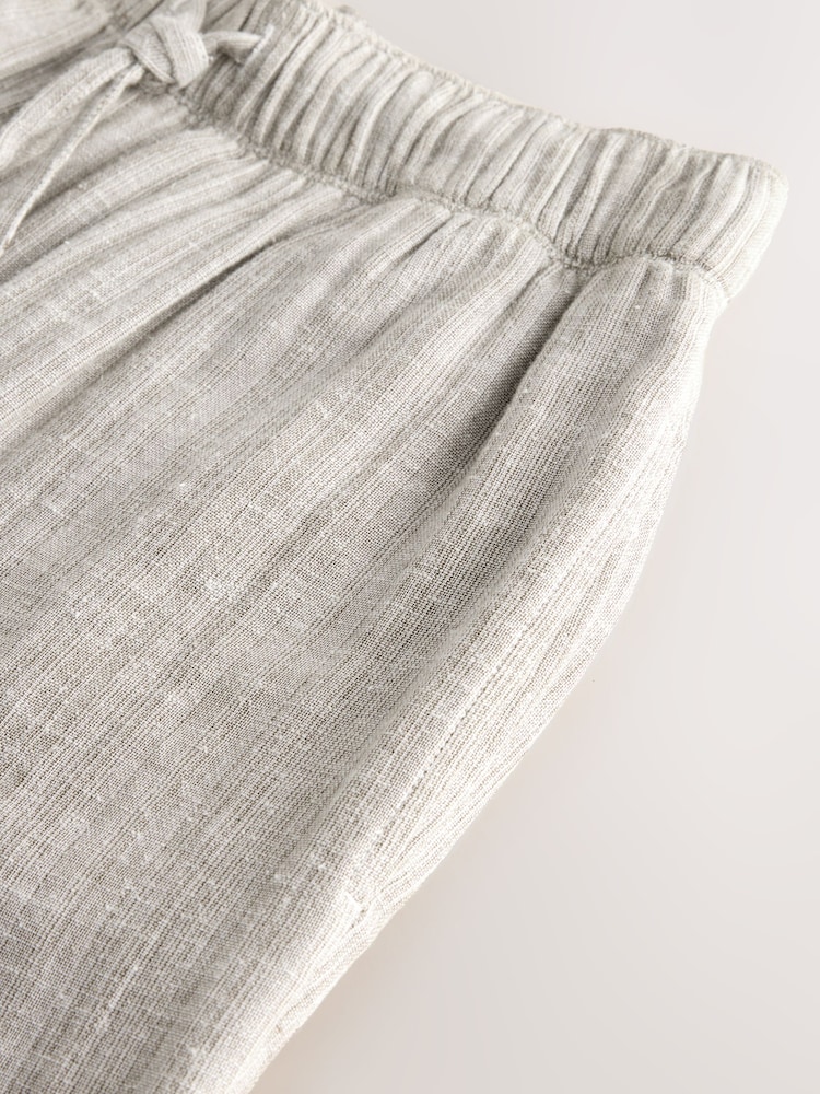 Sage Green Linen Cotton Blend Supersoft Pyjamas Bottoms - Image 3 of 3