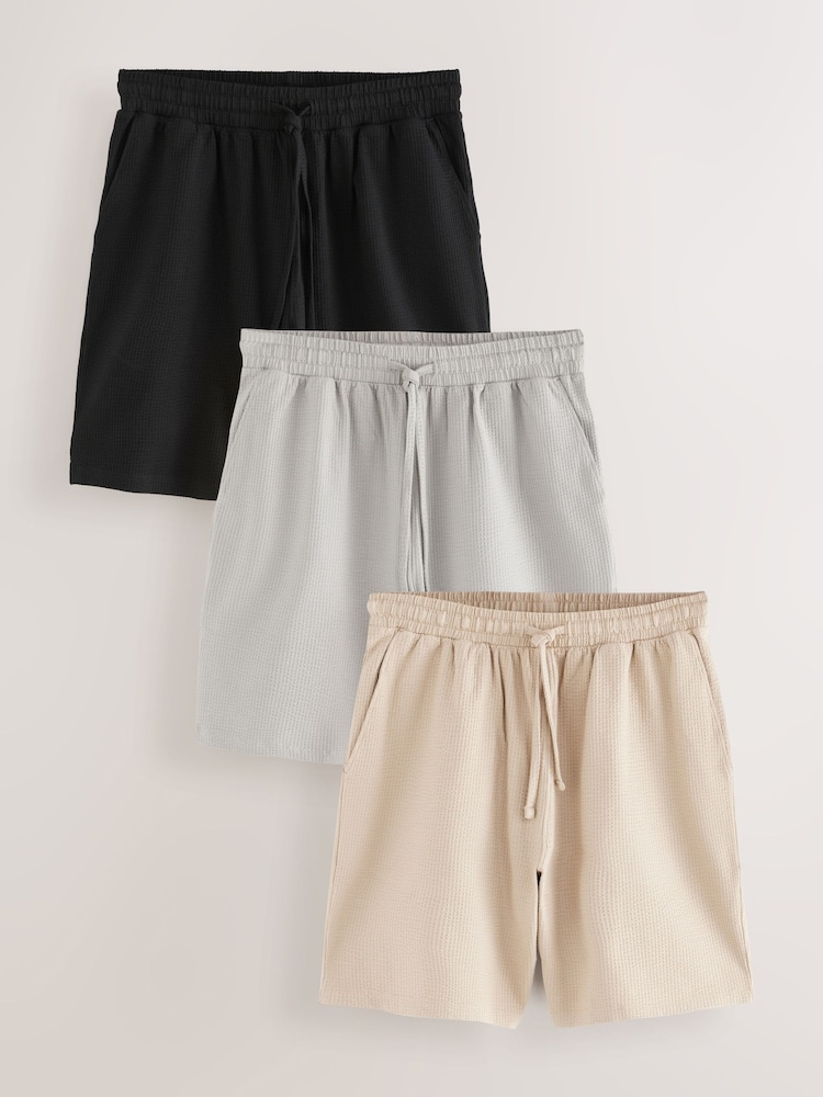 črna/siva - Jersey Seersucker Shirt and Shorts Set 3 Pack - Slika 1 iz 13
