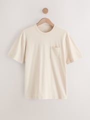 Neutral Brown/Black 100% Cotton T-Shirt And Woven Shorts Set - Image 8 of 12