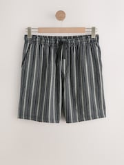 Neutral Brown/Black 100% Cotton T-Shirt And Woven Shorts Set - Image 9 of 12