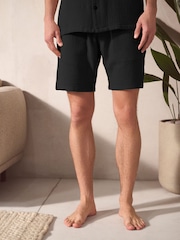 Black Cheesecloth 100% Cotton Shirt And Shorts Set - Image 3 of 10