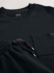 Black EDIT Short Sleeve T-Shirt And Shorts Co-Ord Set - Image 8 of 9