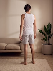 White/Blue Stripe EDIT Vest Shorts Set - Image 3 of 7