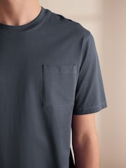 رمادي داكن/أخضر - T-Shirt And Striped Seersucker 100% Cotton Pyjamas Set - صورة 3 من 9
