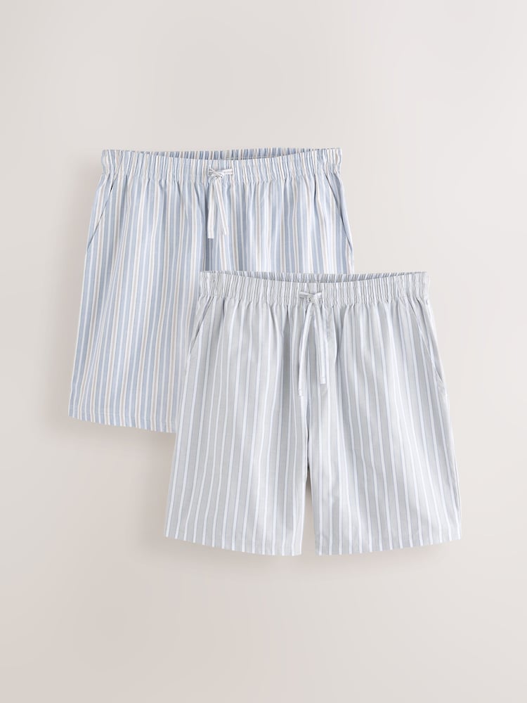 Grau, Blau - Gewebte Pyjamahose 2er-Pack - Bild 1 von 11 Grau, Blau - Gewebte Pyjamahose 2er-Pack - Bild 1 von 11