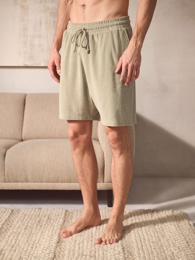 Vert sauge/bleu marine - Towelling Shorts 2 Pack - Image 2 of 11