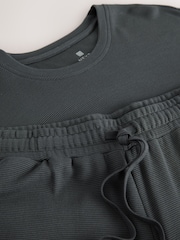 Slate Grey Textured TENCEL™ Modal Pyjamas Short Set - Image 11 of 11
