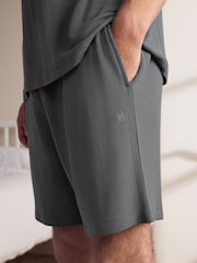 Slate Grey Textured TENCEL™ Modal Pyjamas Short Set - Image 4 of 11