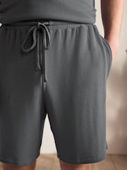 Slate Grey Textured TENCEL™ Modal Pyjamas Short Set - Image 5 of 11