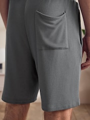 Slate Grey Textured TENCEL™ Modal Pyjamas Short Set - Image 6 of 11