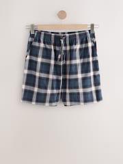 Navy Blue/Orange Check Woven Short Pyjamas Set 2 Pack - Image 13 of 15