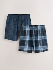 Navy Blue Check Woven Pyjamas Bottoms 2 Pack - Image 1 of 6