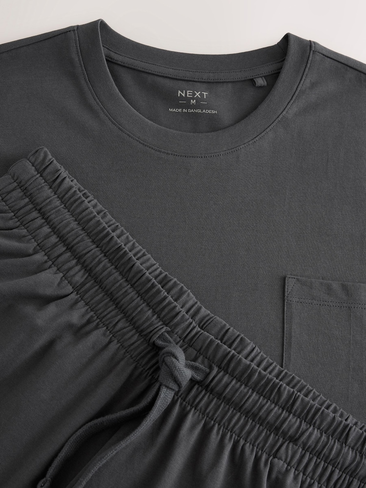 Slate Grey Jersey Long Pyjamas Set - Image 13 of 13