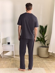 Slate Grey Jersey Long Pyjamas Set - Image 2 of 13